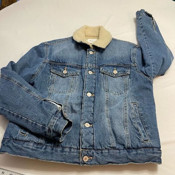 Kancan Sherpa Denim Jacket Size Medium - Picture 4 of 9